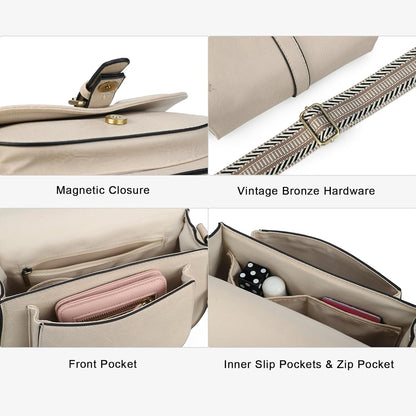 Crossbody Bags for Women Small Over the Shoulder Saddle Purses and Boho Cross body Handbags,Vegan Leather