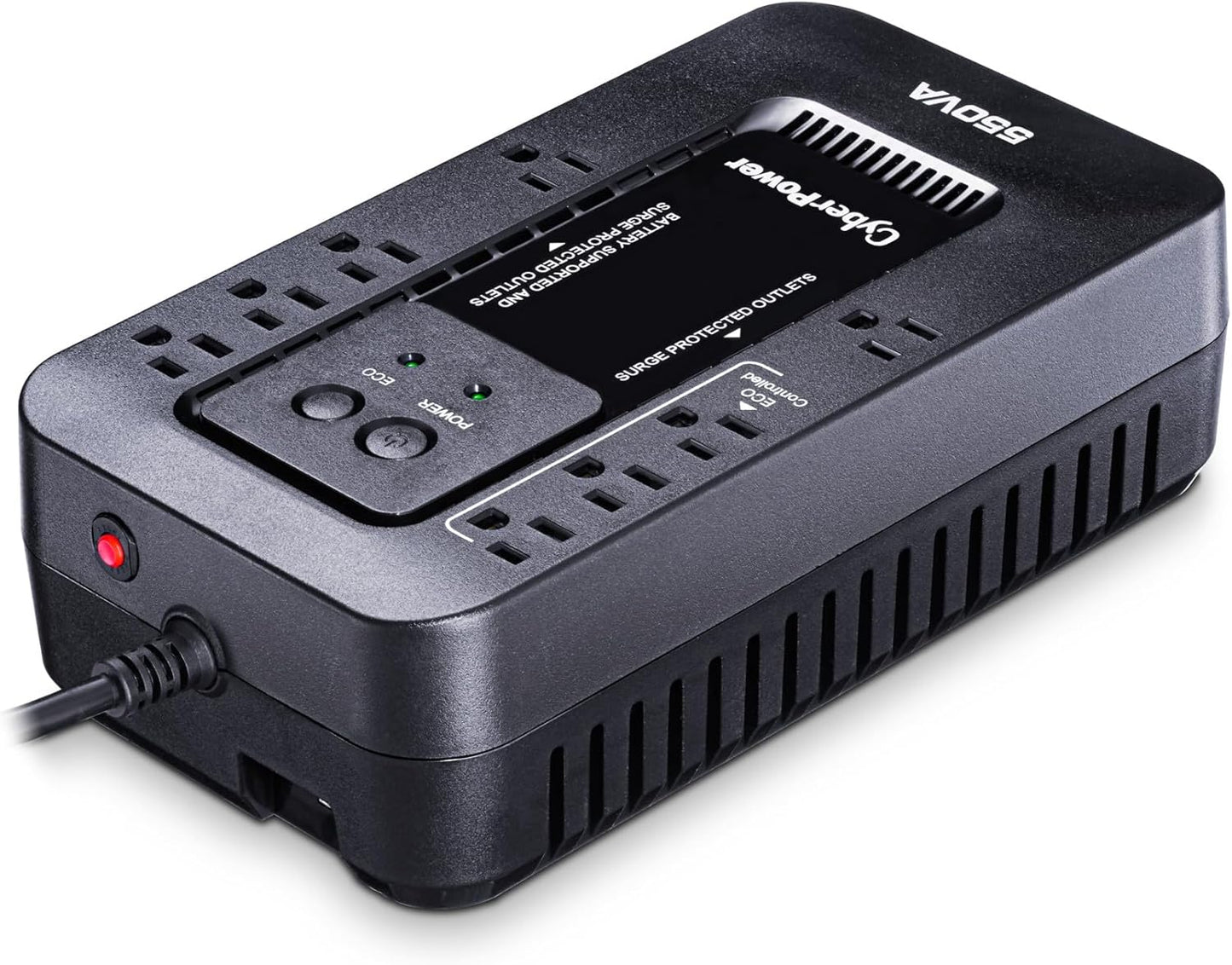 CyberPower EC850LCD Ecologic Battery Backup & Surge Protector UPS System, 850VA/510W, 12 Outlets, ECO Mode, Compact, Uninterruptible Power Supply