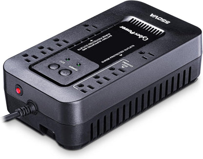 CyberPower EC850LCD Ecologic Battery Backup & Surge Protector UPS System, 850VA/510W, 12 Outlets, ECO Mode, Compact, Uninterruptible Power Supply