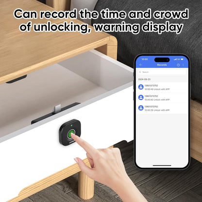 Bluetooth Fingerprint Cabinet Lock with Phone/Watch App Unlock, Smart Biometric Cabinet Lock, Keyless Hidden File Drawer Wardrobe Lock, Child Safety Electric Fingerprint Lock,DIY Wooden Furniture Lock