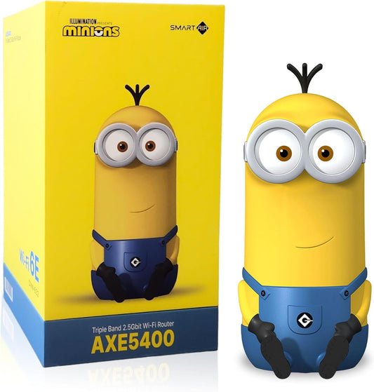 Davolink Minions Kevin Wi-Fi 6E Router - Elevate Your Connectivity Experience in 2024 with High-Speed Performance Gaming Router - Secure Travel WiFi Router - PuriLite