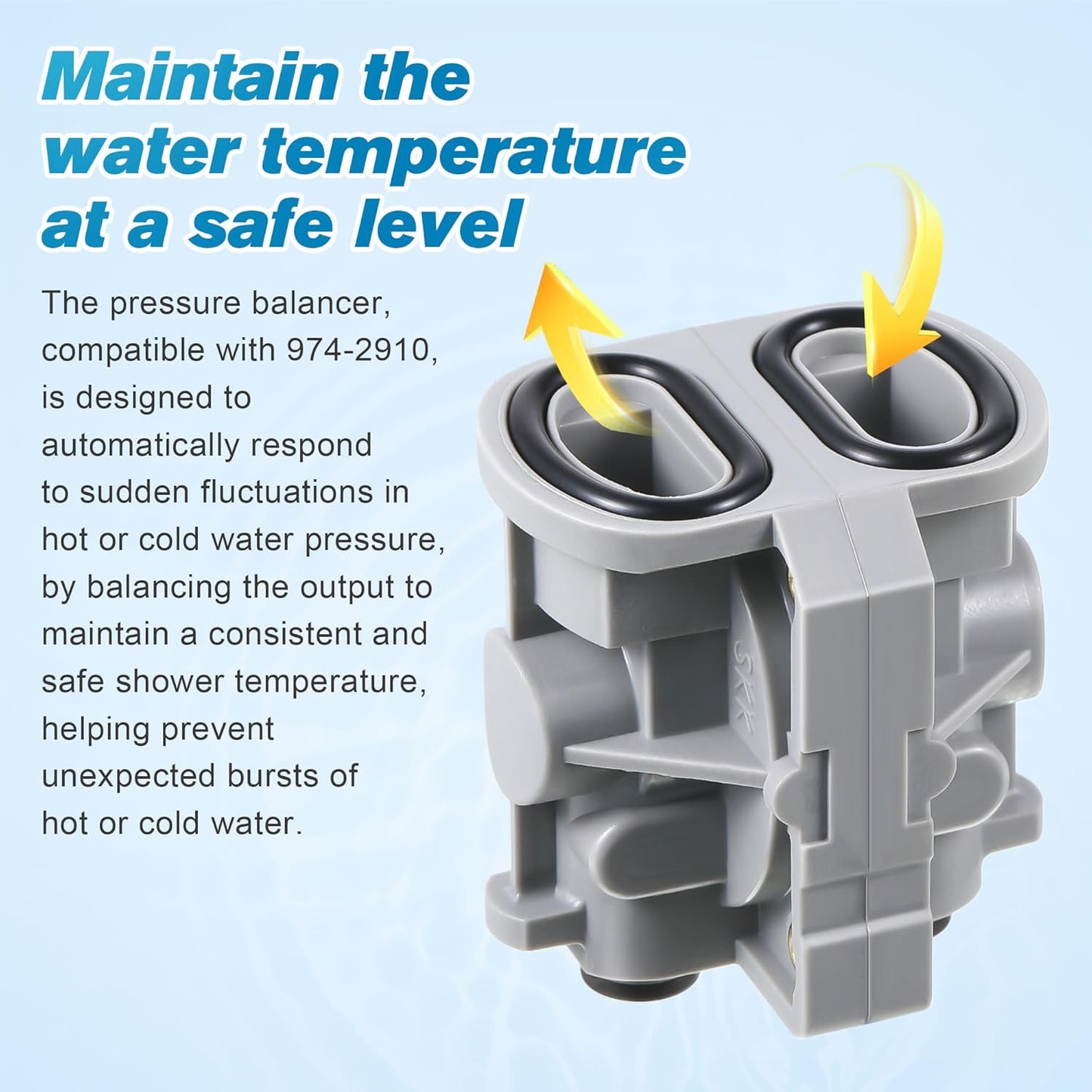 Dreyoo Pressure Balancing Cartridge and Valve Stem Assembly, Compatible with 971-2500 and 974-2910, Compatible with Pfister 0X8/JX8/VB8/JV8 Deep Casting Valve, for Single Handle Tub and Shower Parts