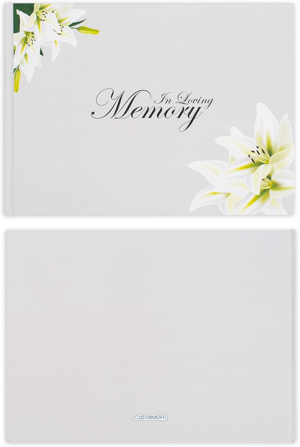 Customoffi Funeral Guest Book – Best for Memorial Service, Registry Book, Condolence and Bereavement Book – Classic and Elegant with 15 Sheets for Names and Memories