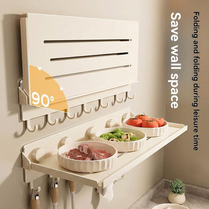 Foldable Kitchen Storage Rack No-drill Spice Rack Wall Mounted