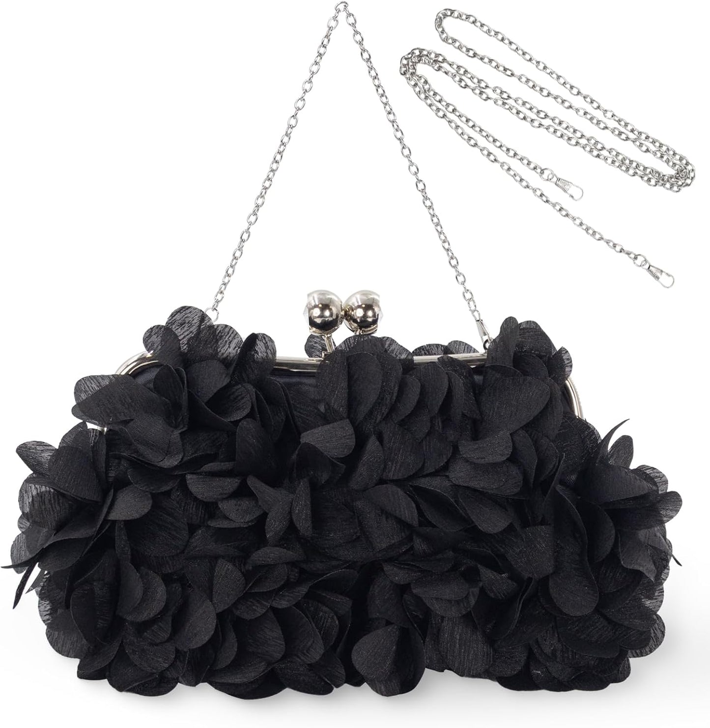 JAMBHALA Clutch Evening Handbags Floral Appliques Small Clutch Purses for Women