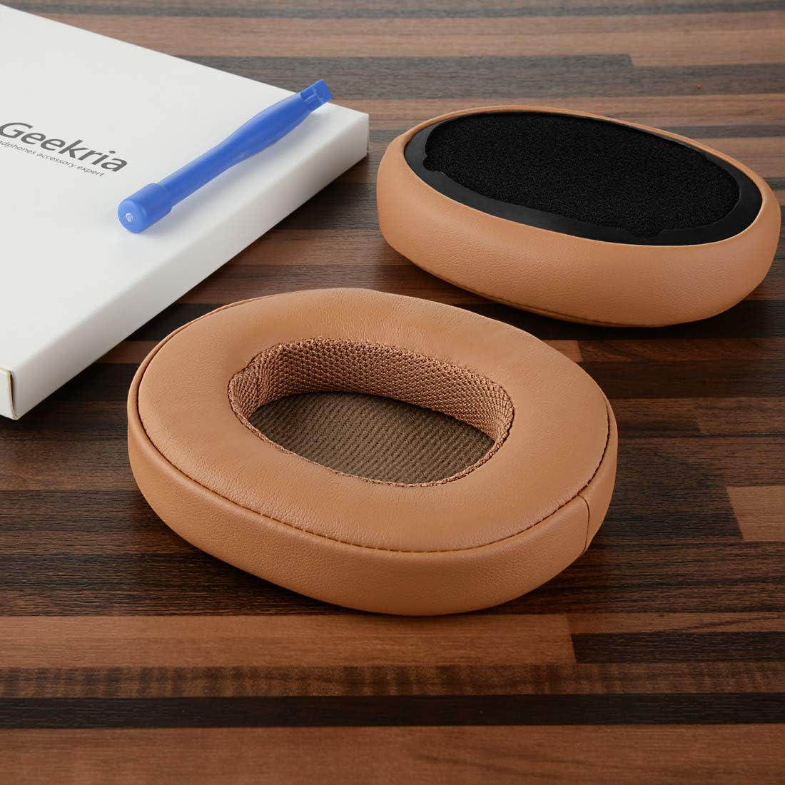 Geekria QuickFit Replacement Ear Pads Compatible with Skullcandy Crusher Wireless/Evo/ANC, Hesh 3/EVO/ANC, Venue ANC Headphones, Ear Cushions (Brown)