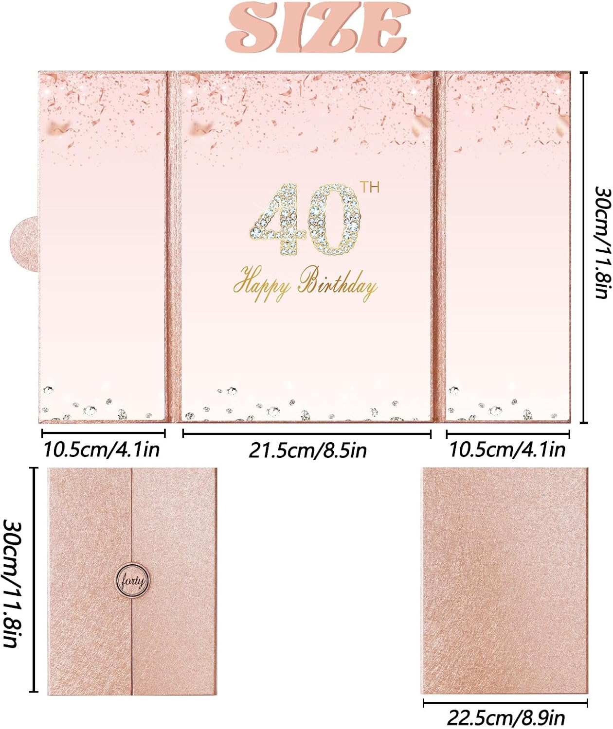 Crenics Rose Gold 70th Birthday Decorations, Creative 70th Birthday Guest Sign in Book Alternative, Large 70th Birthday Signature Book 12" x 18", Great 70 Years Old Birthday Gifts for Women - PuriLite