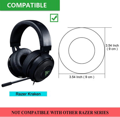 JARMOR Replacement Memory Foam Ear Cushion Pad Cover for Razer Kraken Headphone ONLY (Black)