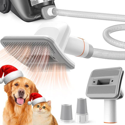 Afloia Dog Brush Vacuum Attachment, Cat Brush, Pet brush Innovative Pet Grooming kit, 1-1.5'' Hoses Diameter Universal Adapter Compatible with Most Round Vacuum Cleaners like Bissell, Eureka etc.…