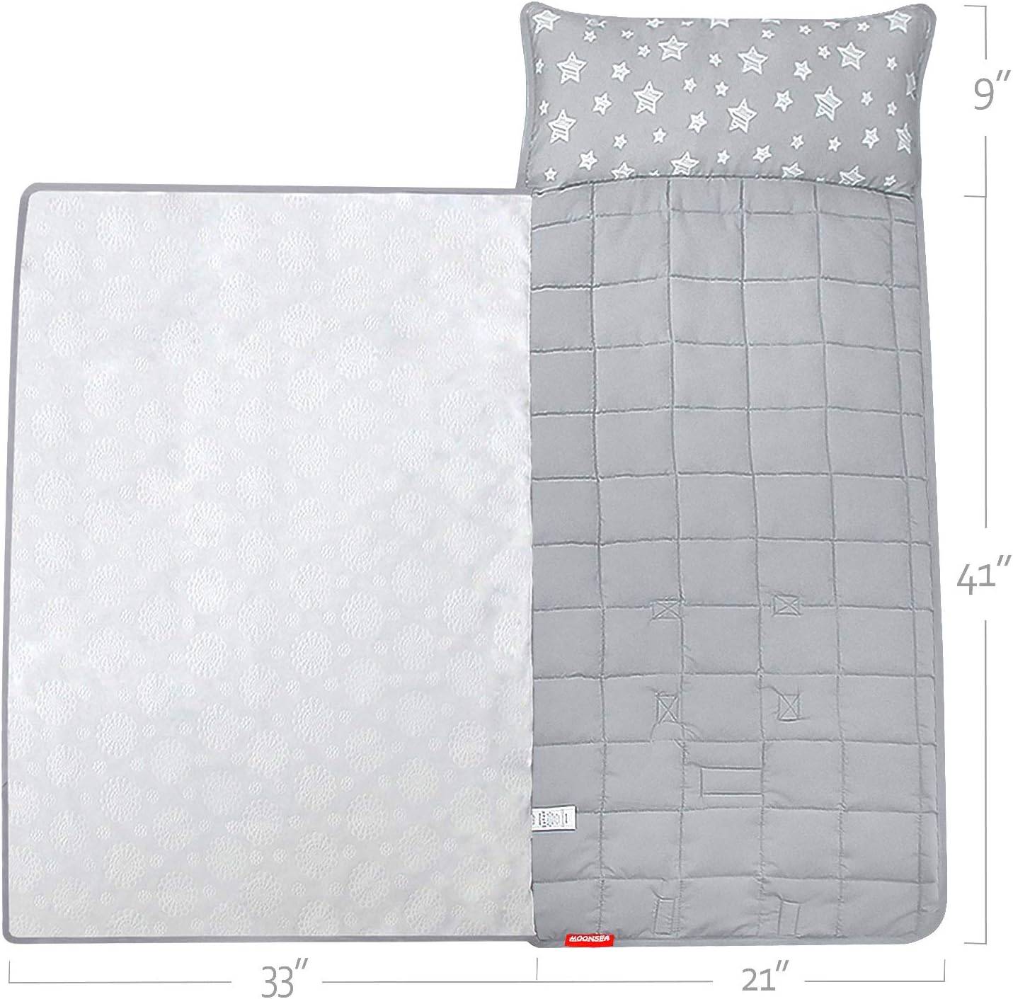 Toddler Nap Mat with Pillow and Fleece Minky Blanket, Kids Sleeping Bag Lightweight and Soft Perfect for Kids Preschool, Daycare, Travel Sleeping Bag Boys and Girls, Fit Standard Cot