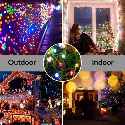 Solar String Lights Outdoor, 2 Pack Total 144 FT 400 LED Solar Fairy Lights with 8 Modes, Waterproof Outdoor String Lights for Patio, Garden, Party, Yard, Christmas, Holiday Decorations ((Multicolor) - PuriLite