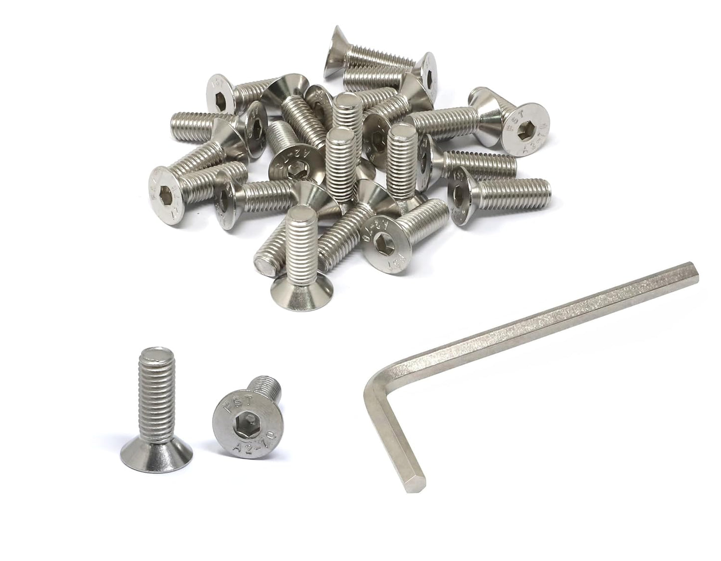 iexcell 5 Pcs M8 x 80mm Thread Pitch 1.25 mm Stainless Steel 304 Hex Socket Flat Head Cap Screws Bolts Kit