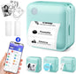Label Maker Machine with Tape - Thermal Label Printer Bluetooth Label Maker Machine, Mini Printer Sticker Maker for Home, Kitchen, School, Office Organization with 2 Rolls Paper (Green)