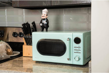 Magic Chef Countertop Microwave, Classic Retro Touch Small Appliance, 0.7 Cubic Ft, Mint Green