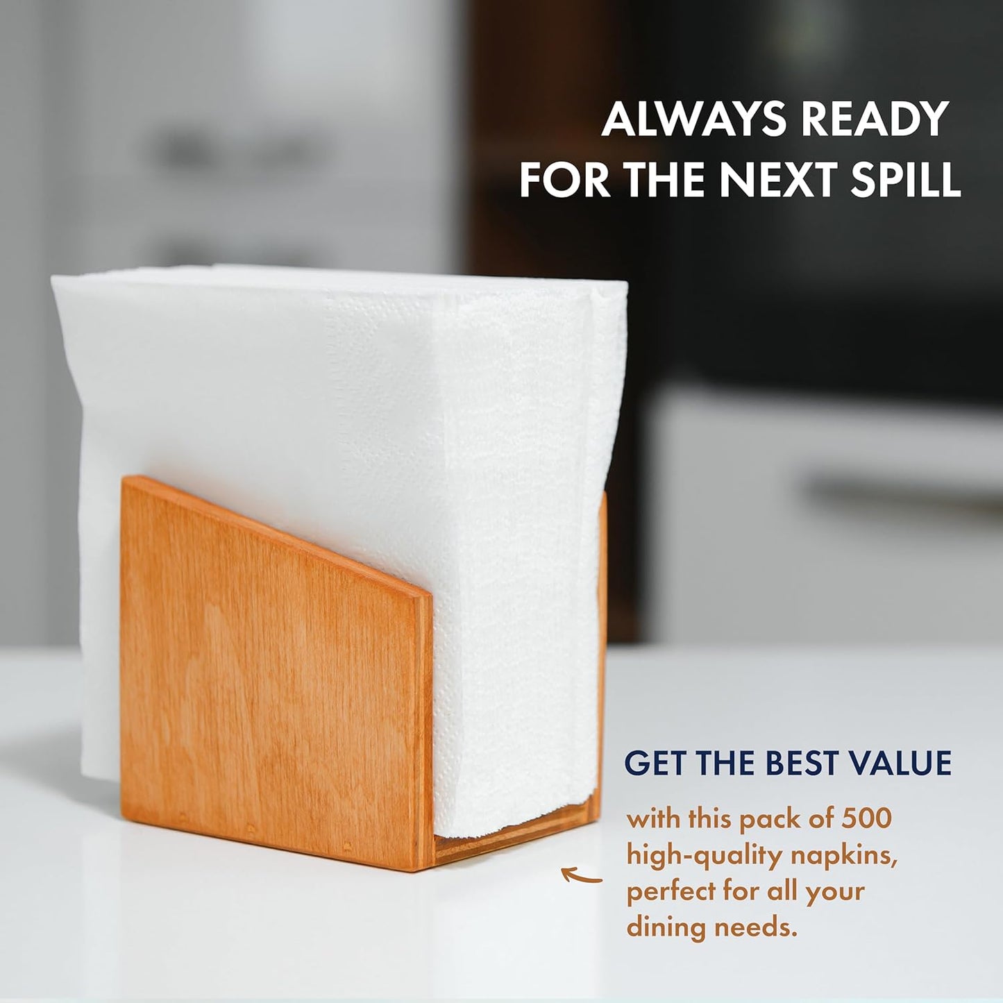 ALIBI Napkin - Soft and Absorbent 500 1-Ply White Lunch - Disposable Multi-Purpose Paper for Everyday Use, Events, and Parties - Versatile and Convenient