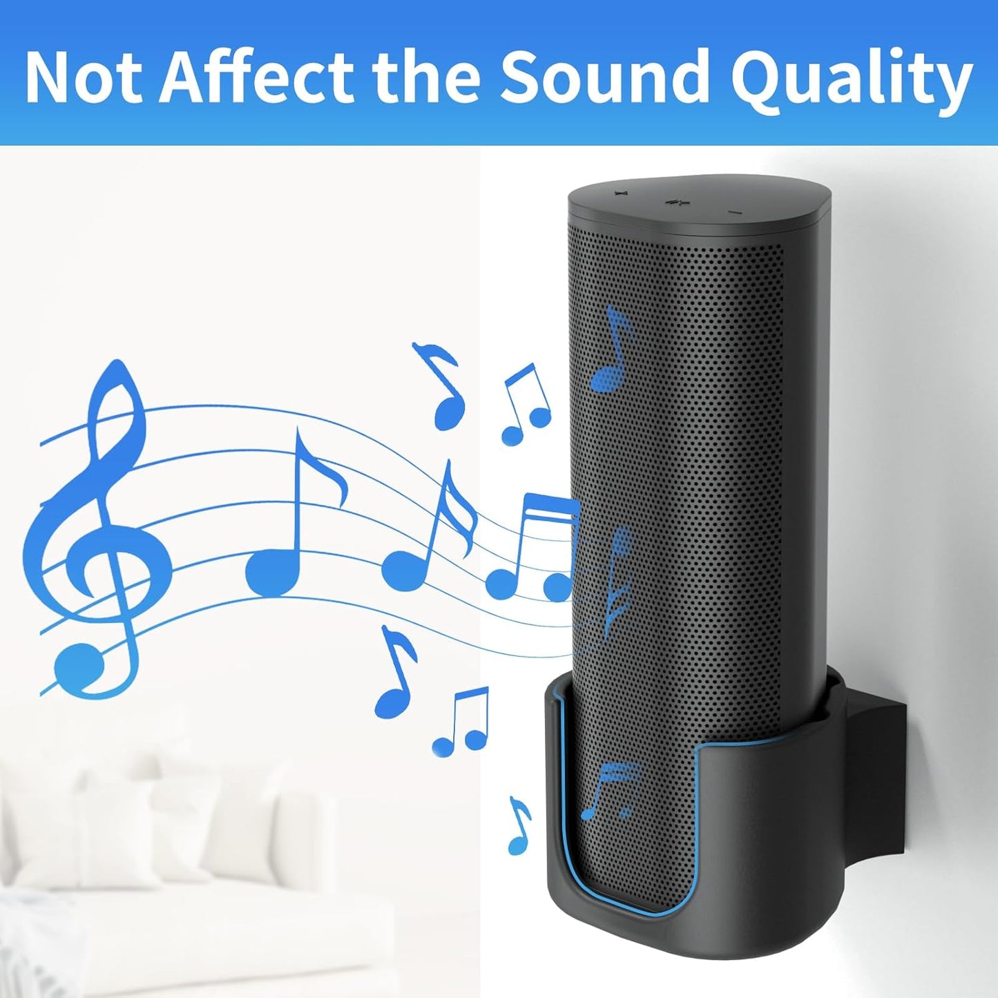 Sturdy Speaker Wall Mount for Sonos Roam 2, Roam SL - Space Saving Bracket Easy to Install, White