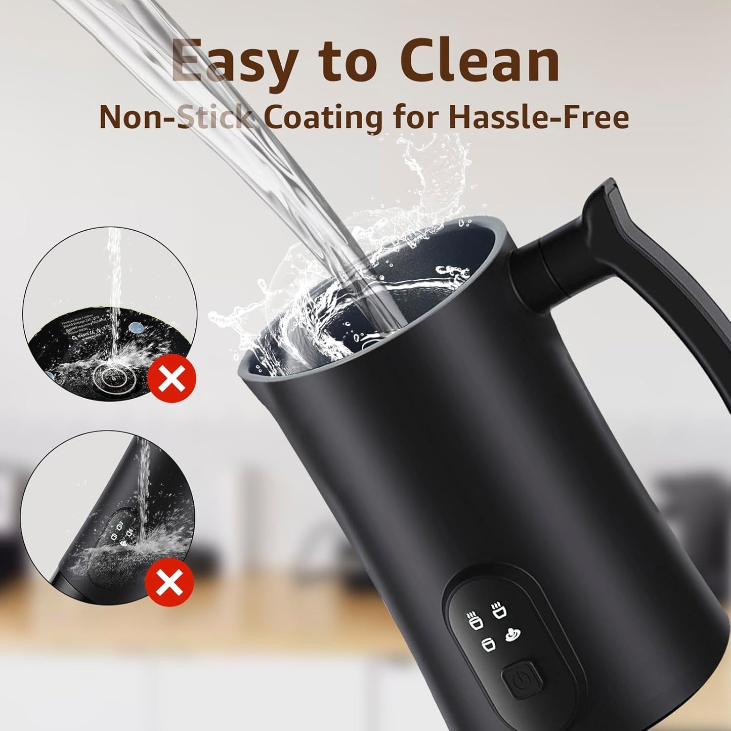 Milk Frother, 4 in 1 Electric Milk Steamer,11.8oz/350ml Automatic Warm and Cold Foam frother for Coffee, Latte, Macchiato, Cappuccino, Hot Chocolate
