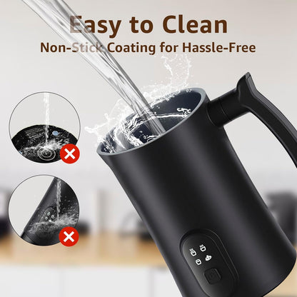 Milk Frother, 4 in 1 Electric Milk Steamer,11.8oz/350ml Automatic Warm and Cold Foam frother for Coffee, Latte, Macchiato, Cappuccino, Hot Chocolate
