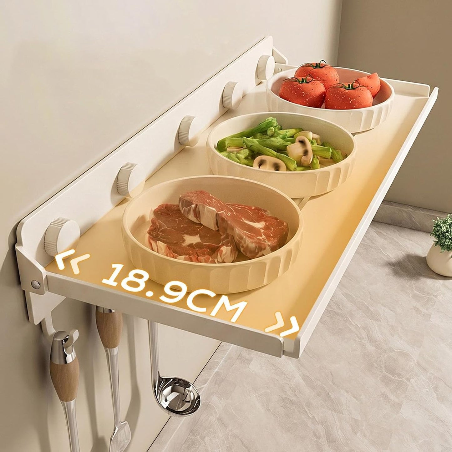 Foldable Kitchen Storage Rack No-drill Spice Rack Wall Mounted