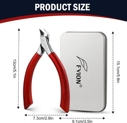 FVION Toenail Clippers for Ingrown Toenail Prevention, Straight Blade Podiatrist Nail Clippers for Thick Nails, Ergonomic Finger Nail Clippers for Adults, Seniors, Men and Women (Black)