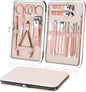 Nail Clippers 18 pcs Manicure Set Nail Scissors Cuticle Remover for Men Women Stainless Steel Nail Care Grooming Kit with Leather Case for Travel & Home