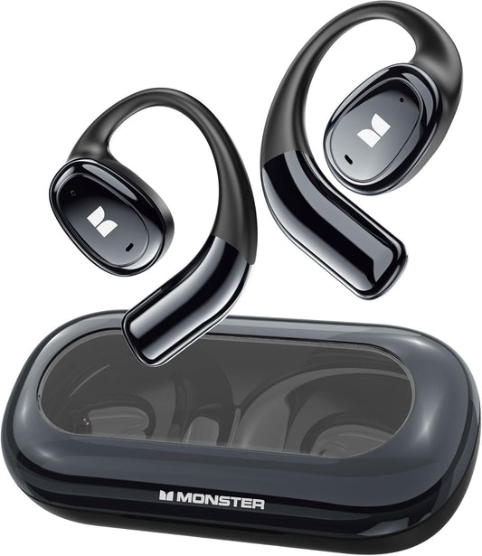 Monster Wireless Earbuds Open Ear AC311, Bluetooth 5.4 Open Ear Headphones, Up to 30 Hours Playtime Bluetooth Ear Earphones with Stereo Sound, Touch Control and IPX5 Waterproof Open Ear Buds