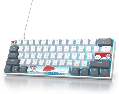 Owpkeenthy Full Size Green Mechanical Gaming Keyboard with Number Pad, Wired 100% Office NKRO Keyboard RGB Backlit 104 Keys with Red Switch for PC Gamer (104 Matcha)