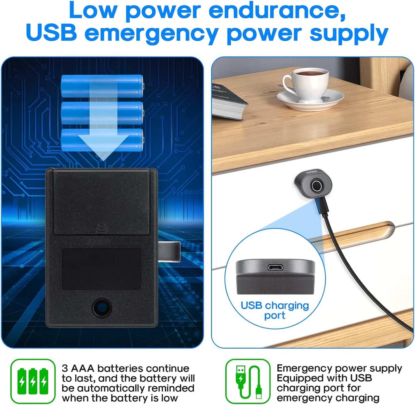 Bluetooth Fingerprint Cabinet Lock with Phone/Watch App Unlock, Smart Biometric Cabinet Lock, Keyless Hidden File Drawer Wardrobe Lock, Child Safety Electric Fingerprint Lock,DIY Wooden Furniture Lock