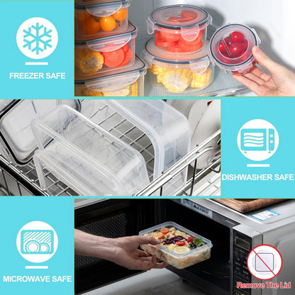 Pure Future 50-Piece Large Airtight Food Storage Containers with Lids, BPA-Free Stackable & Microwave Safe Kitchen Set for Meal Prep, Freezer Use - 25 Containers & Lids, Leakproof Design