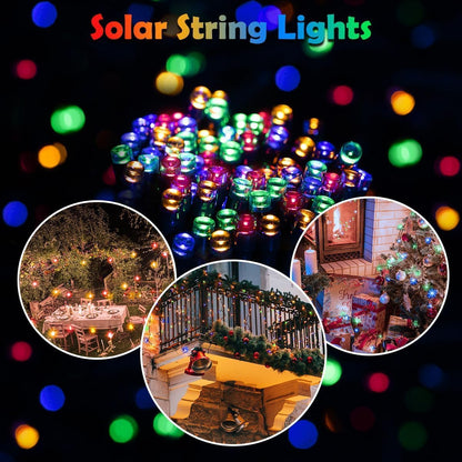 Solar Christmas Lights Outdoor, 137ft 400 LED 19Mode Solar Powered String Lights Waterproof for Garden Patio Fence Holiday Party(Multicolor)