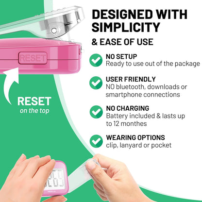 3D Pedometer for Walking, Simple Step Counter with Large Digital Display, Step Tracker with Removable Clip Lanyard, Accurately Track Steps for Men Women Kids Adults Seniors