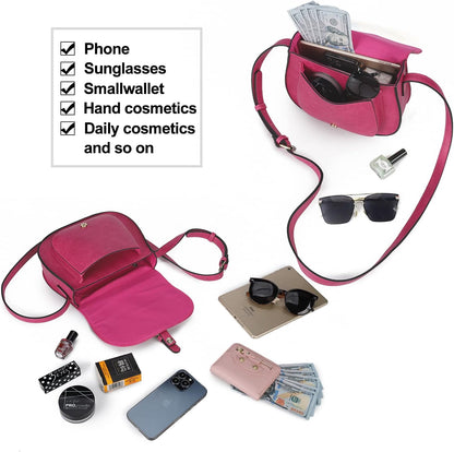 Crossbody Bags for Women Small Over the Shoulder Saddle Purses and Boho Cross body Handbags,Vegan Leather