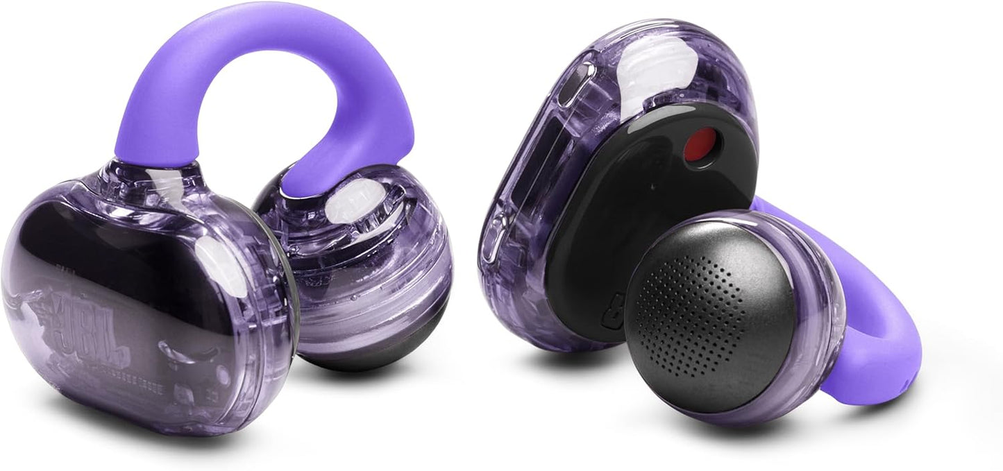 JBL Soundgear Clips - True Wireless Open-Ear Headphones, Dynamic Sound with Bass Boost, All-Day Comfort, 4-mic Crisp, Clear Calls 2.0 with AI-Trained Algorithm, IP54 Water and Dust Resistant (Purple)