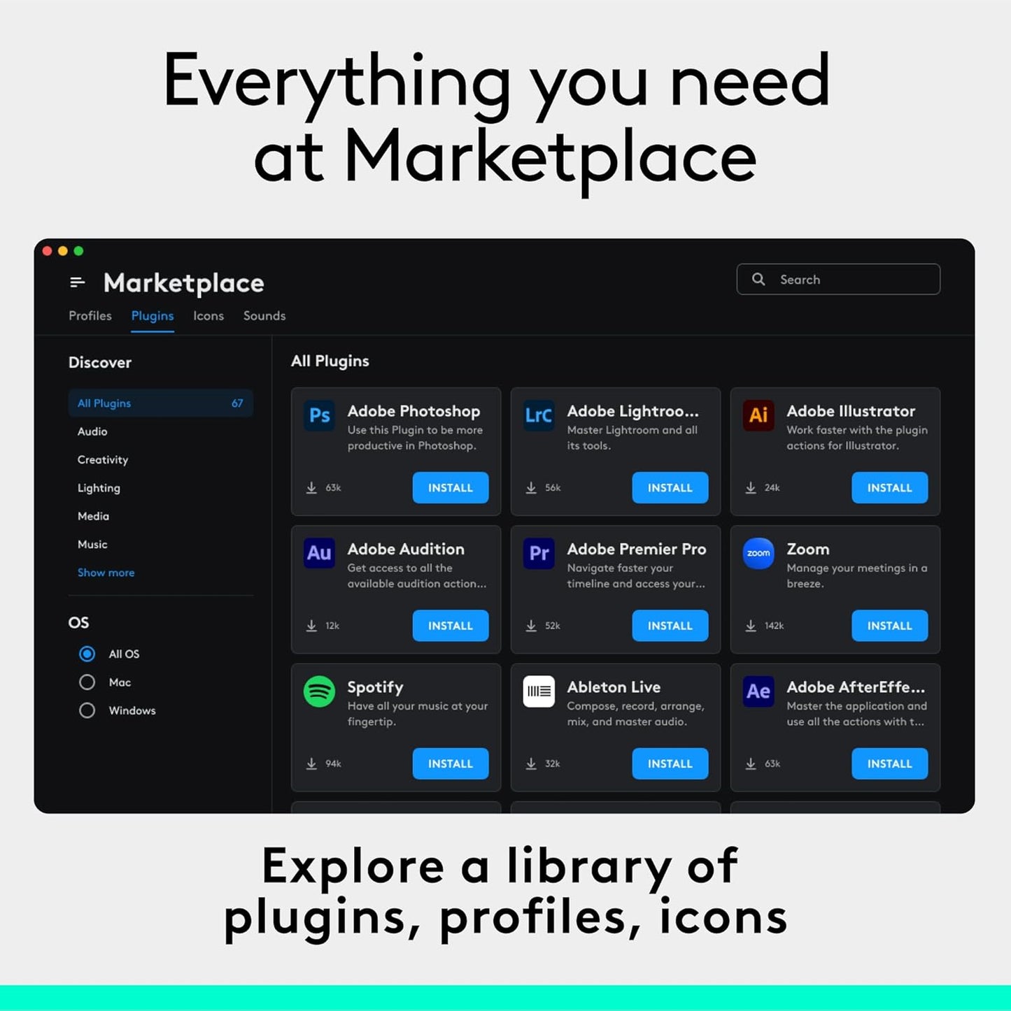 Logitech MX Creative Console - 9 Customizable LCD Keys, Control Dial for Graphic Design, Video Editing, Control Adobe, Zoom, Spotify and More - Graphite, with 3-Month Adobe Creative Cloud Membership