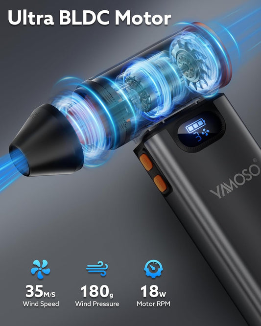 Electric Compressed Air Duster – Cordless 4-Speed Mini Blower with 8000mAh Battery, LED & LCD Display, High-Speed 180,000RPM for PC, Keyboard, Car, Home, and Outdoor Cleaning