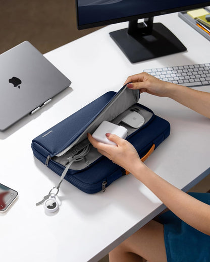 tomtoc 360 Protective Laptop Carrying Case for 16-inch New MacBook Pro M4/M3/M2/M1 Pro/Max 2024-2019, Water-Resistant Laptop Bag Sleeve with Accessory Pocket for The New Razer Blade 15