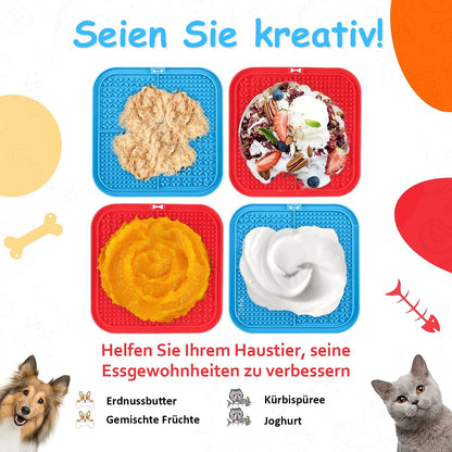 2 Pack Licking Mat for Dogs & Cats with Suction Cups, Dog Slow Feeder Lick Pat for Anxiety Relief, Dog Toys Feeding Mat for Butter Yogurt Peanut, Pets Bathing Grooming Training Mat