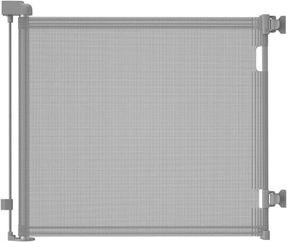 Retractable Baby Gate,Mesh Baby Gate or Mesh Dog Gate,33.6" Tall,Extends up to 55" Wide,Child Safety Gate for Doorways, Stairs, Hallways, Indoor/Outdoor (Black 33.6"x55")