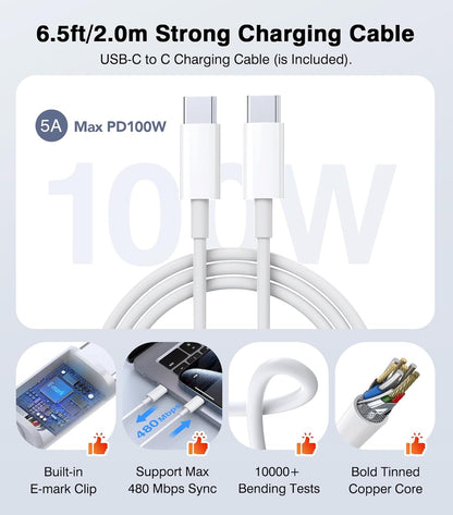 USB C Fast Charger, 150W 6 Port Desktop PD GaN Fast Charger Charging Station Block 65W USB C Laptop Charger for MacBook Pro/Air iPad iPhone 16 15 14 13 12 Pro Max Galaxy S23 Note 20 Pixel