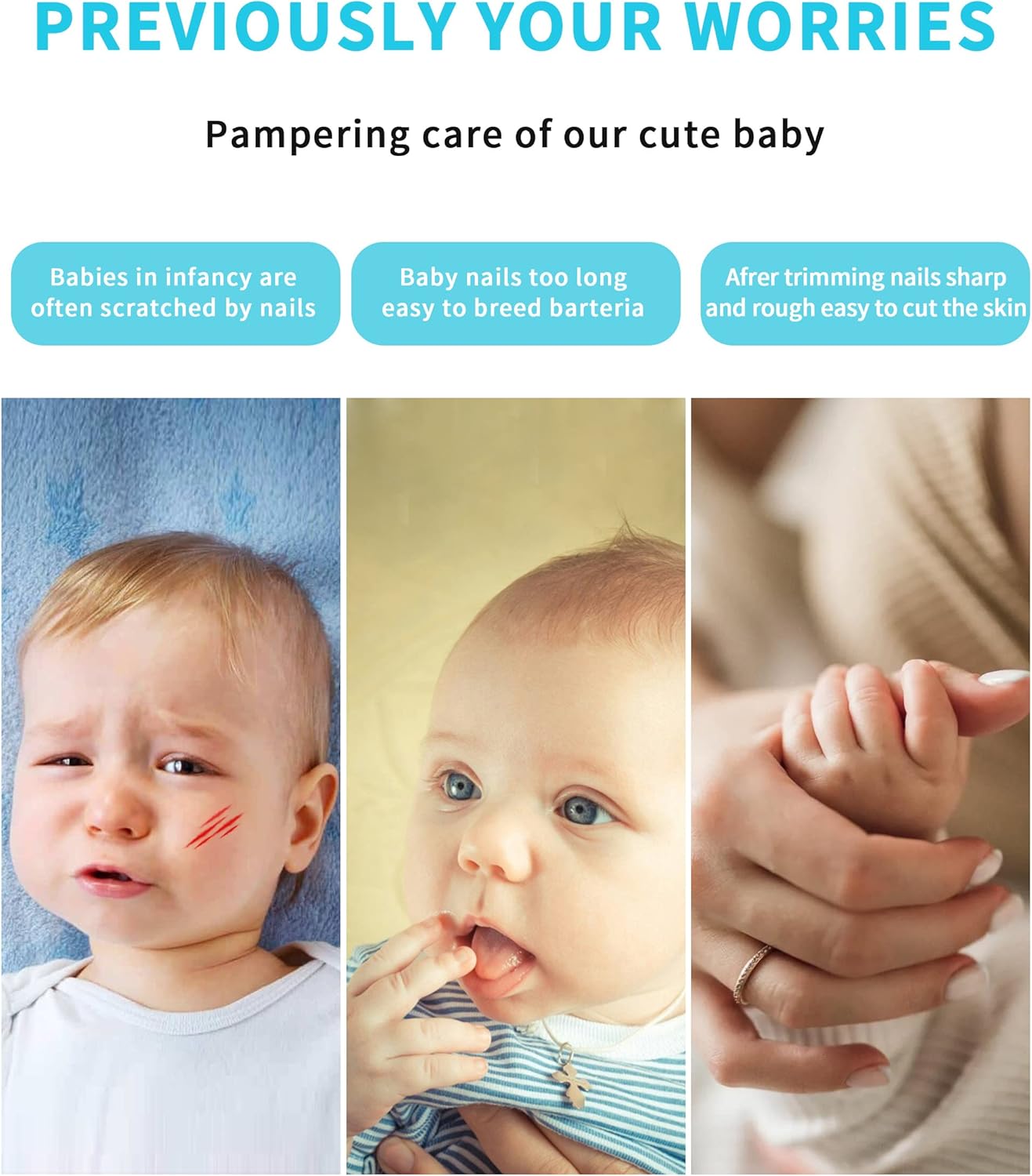 Baby Nail Trimmer Electric,Baby Nail File Clipper for Toes and Fingers