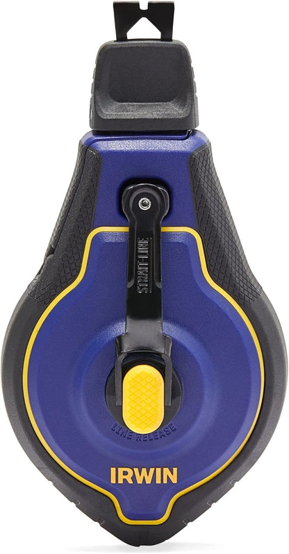 Irwin STRAIT-LINE Chalk Line, Speedline Pro Reel, Blue, 100 ft. (IWHT48443BC)