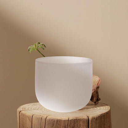 TOPFUND F Note Crystal Singing Bowl Heart Chakra 8 inch with Heavy Duty Carrying Case and Suede Striker