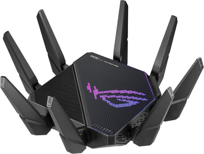 ASUS ROG Rapture WiFi 6E Gaming Router (GT-AXE16000) - Quad-Band, 6 GHz Ready, Dual 10G Ports, 2.5G WAN Port, AiMesh Support, Triple-Level Game Acceleration, Lifetime Internet Security, Instant Guard