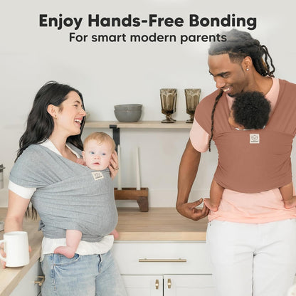 KeaBabies Baby Wrap Carrier - All in 1 Original Baby Carrier Newborn To Toddler Sling, Easy to Wear, Hands Free Bonding, Lightweight, Breathable Infant Wraps (Trendy Black)