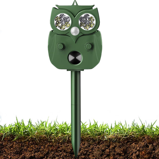 Animal Repellent Outdoor Solar Power with Motion Sensor & 4 Red/White Strobe Light,Waterproof Cat Deterrent Deer Repeller, Raccoon Squirrel Fox Rabbit Repellent Devices