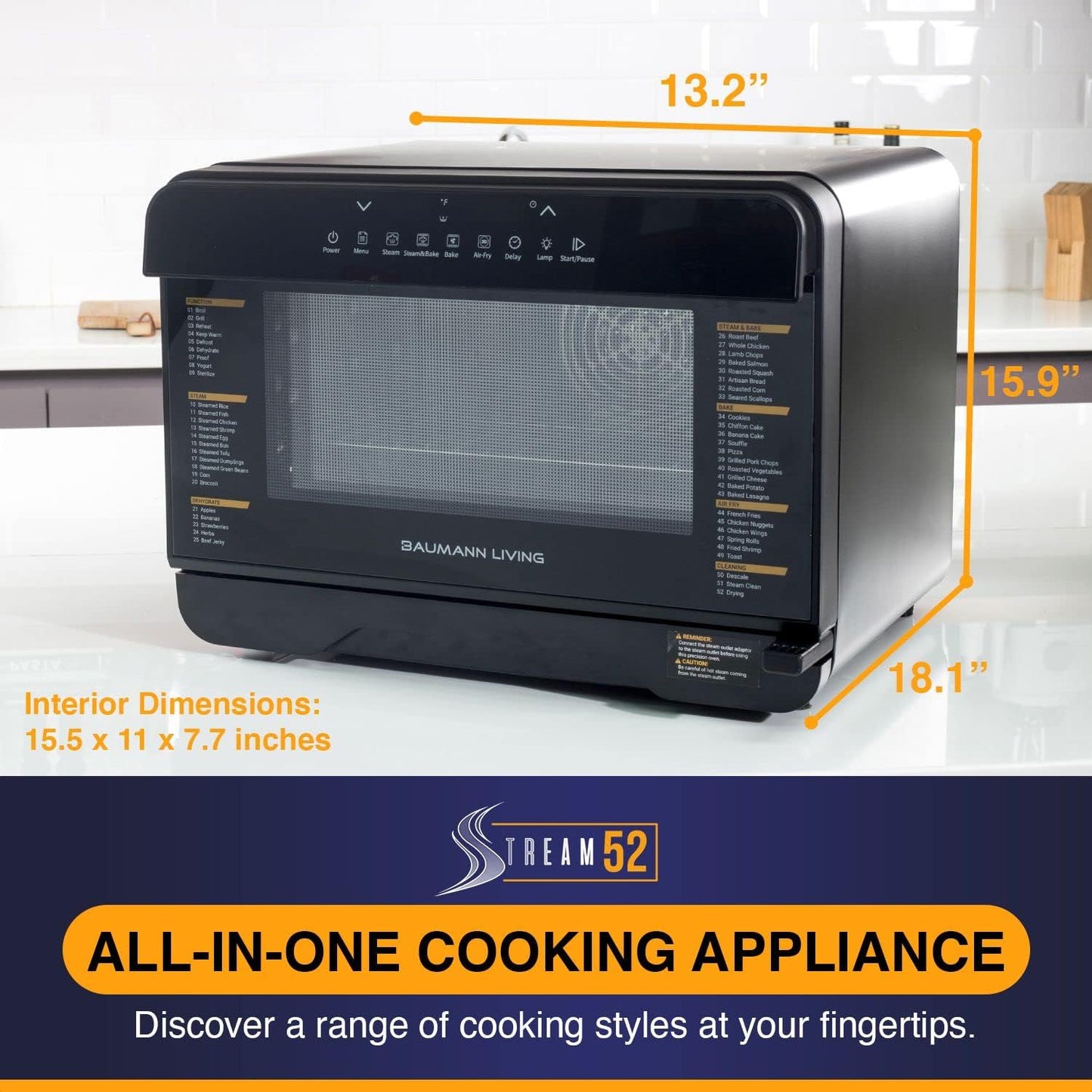 Multifunction Air Fryer Steam Oven Convection Countertop All-in-One Appliance.