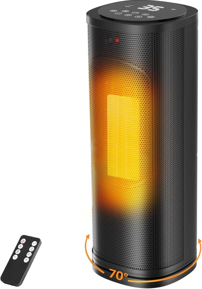 Portable Electric Space Heater | Indoor Room Heater with Thermostat | Oscillating Tower Heater | Remote Control Heater | Ceramic Space Heater