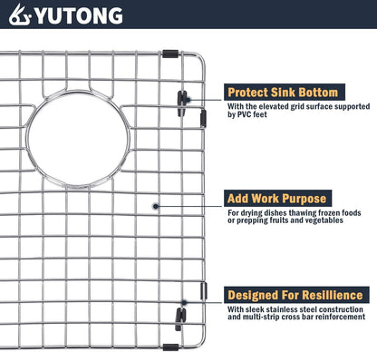 Yutong Kitchen Stainless Steel Sink Bottom Grid with Small Rounded Corner (27.5" x 15.5")