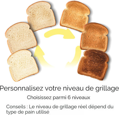 SEEDEEM Grille-pain fin à 2 tranches, grille-pain simple avec fente longue de 25,4 cm adaptée aux bagels et au pain artisanal, 6 réglages d'ombrage, annuler/réchauffer/décongeler, bac à miettes