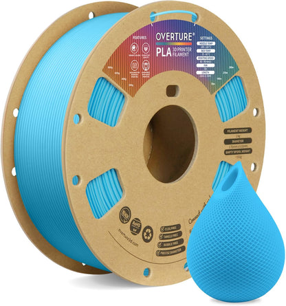 OVERTURE PLA Filament 1.75mm PLA 3D Printer Filament, 1kg Cardboard Spool (2.2lbs), Dimensional Accuracy +/- 0.02mm, Fit Most FDM Printer (Black 1-Pack)